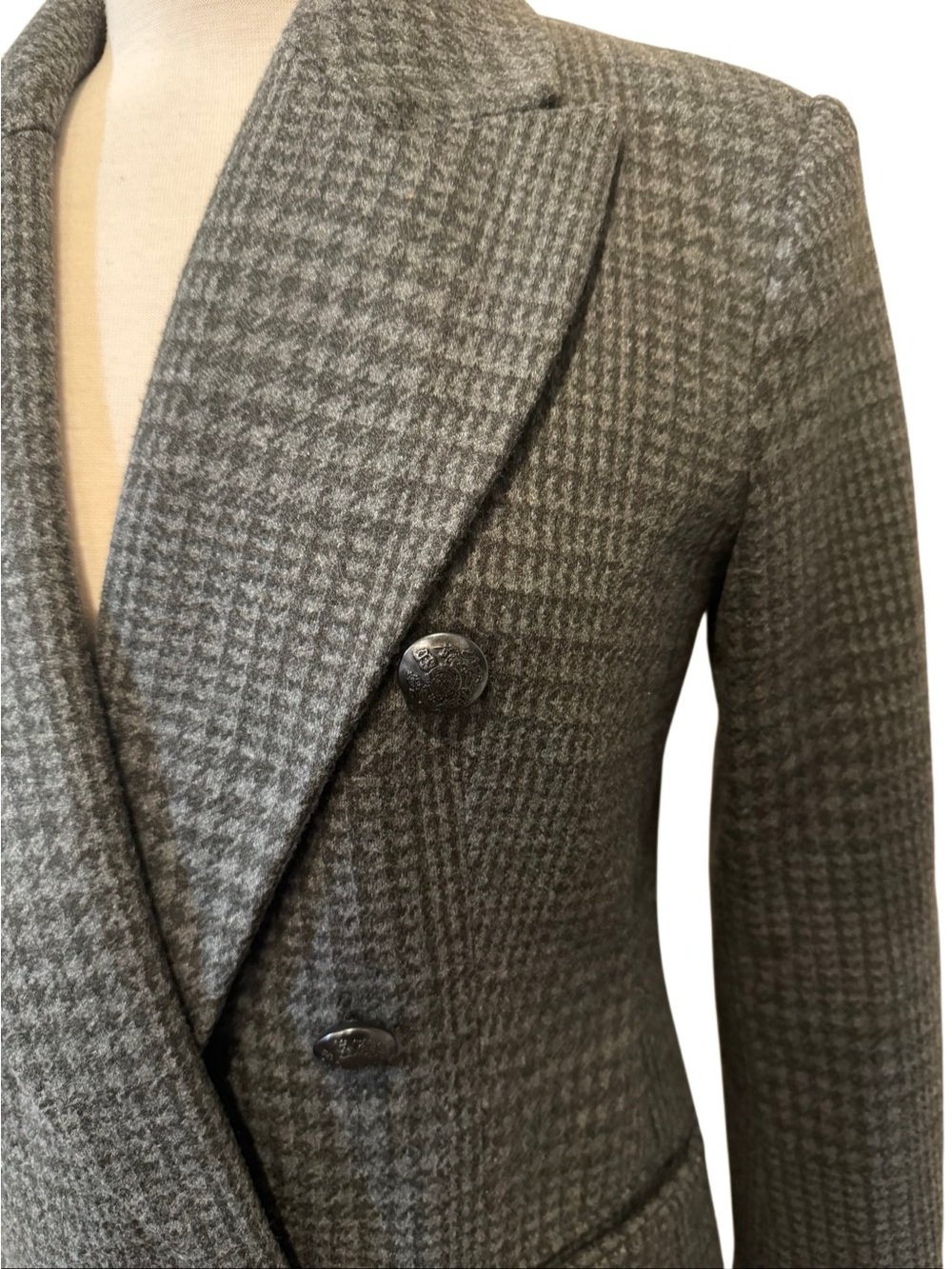 Banana Republic Women Sz 6 Gray Glen Houndstooth Plaid Icon Blazer $200 803502 - Picture 4 of 11